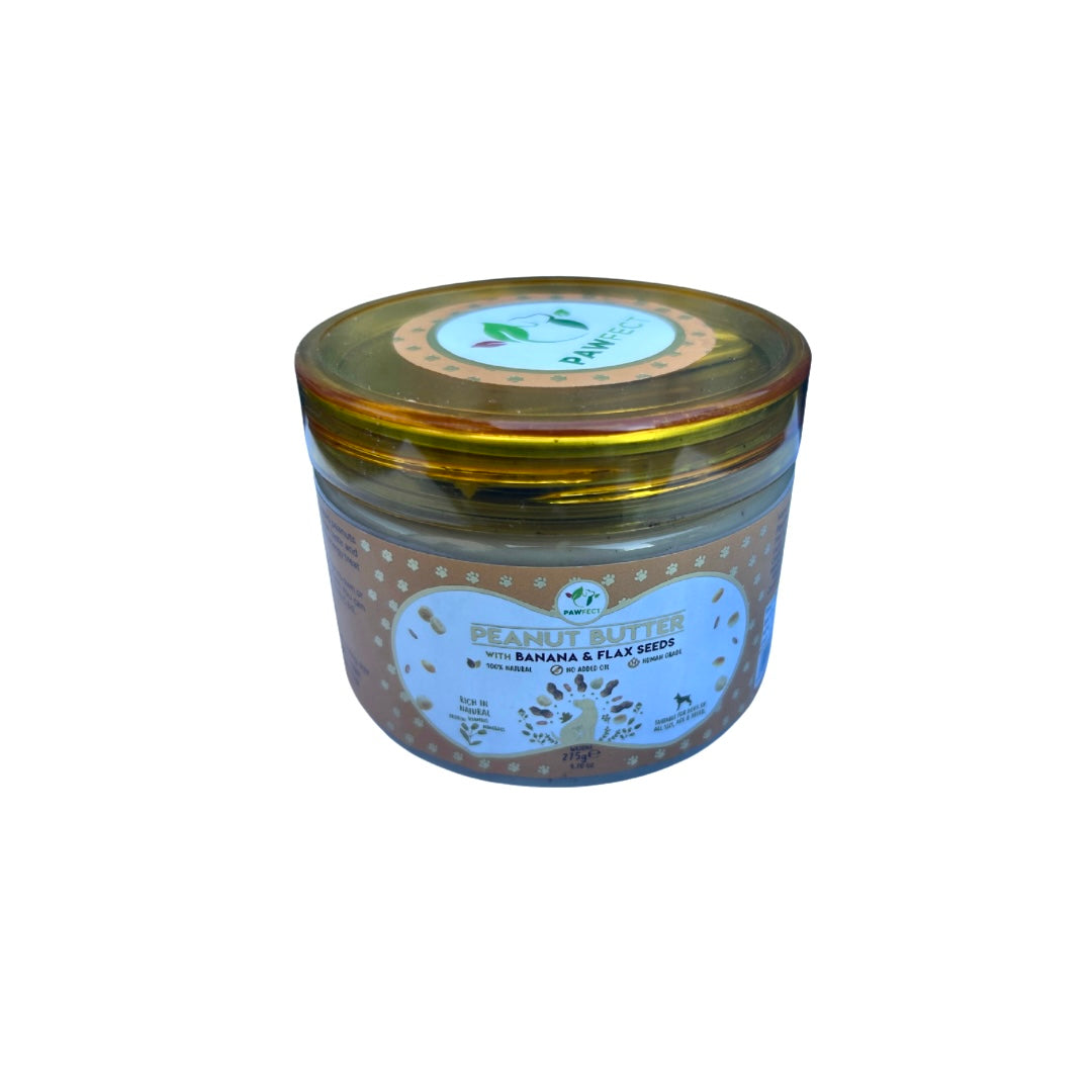 Pawfect 100% Natural Peanut Butter | Banana & Flaxseeds